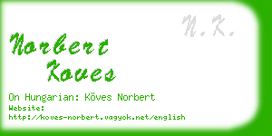 norbert koves business card