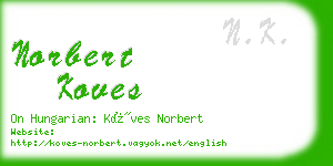 norbert koves business card